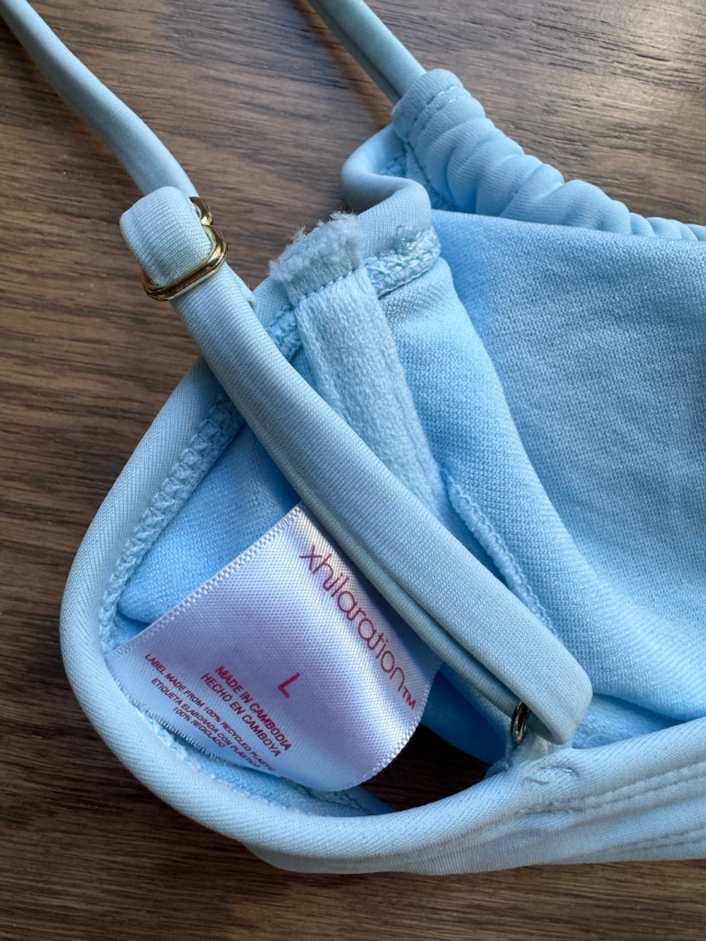 Xhilaration Shirred Underwire Bikini Top Blue - Picture 4 of 4